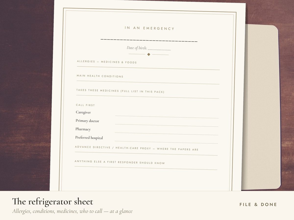 Caregiver Emergency One-Pager + Medication Pack — image 3