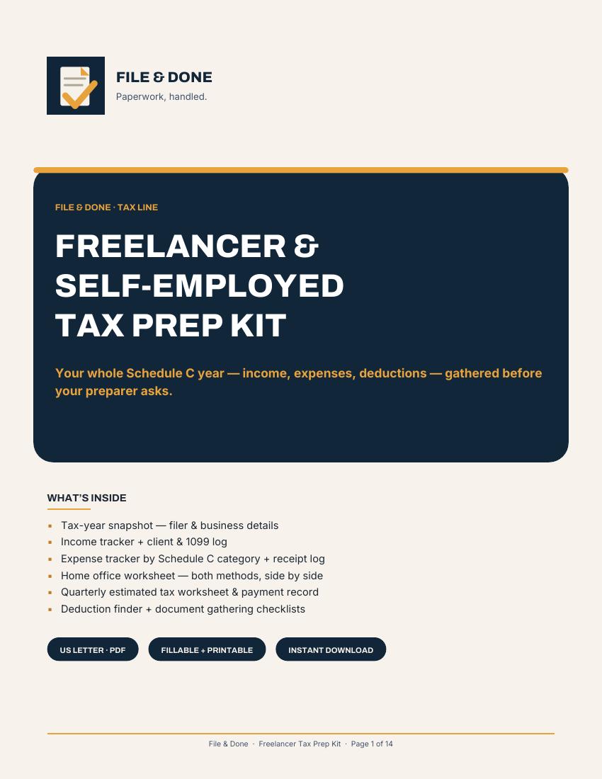 Freelancer & Self-Employed Tax Prep Kit — cover