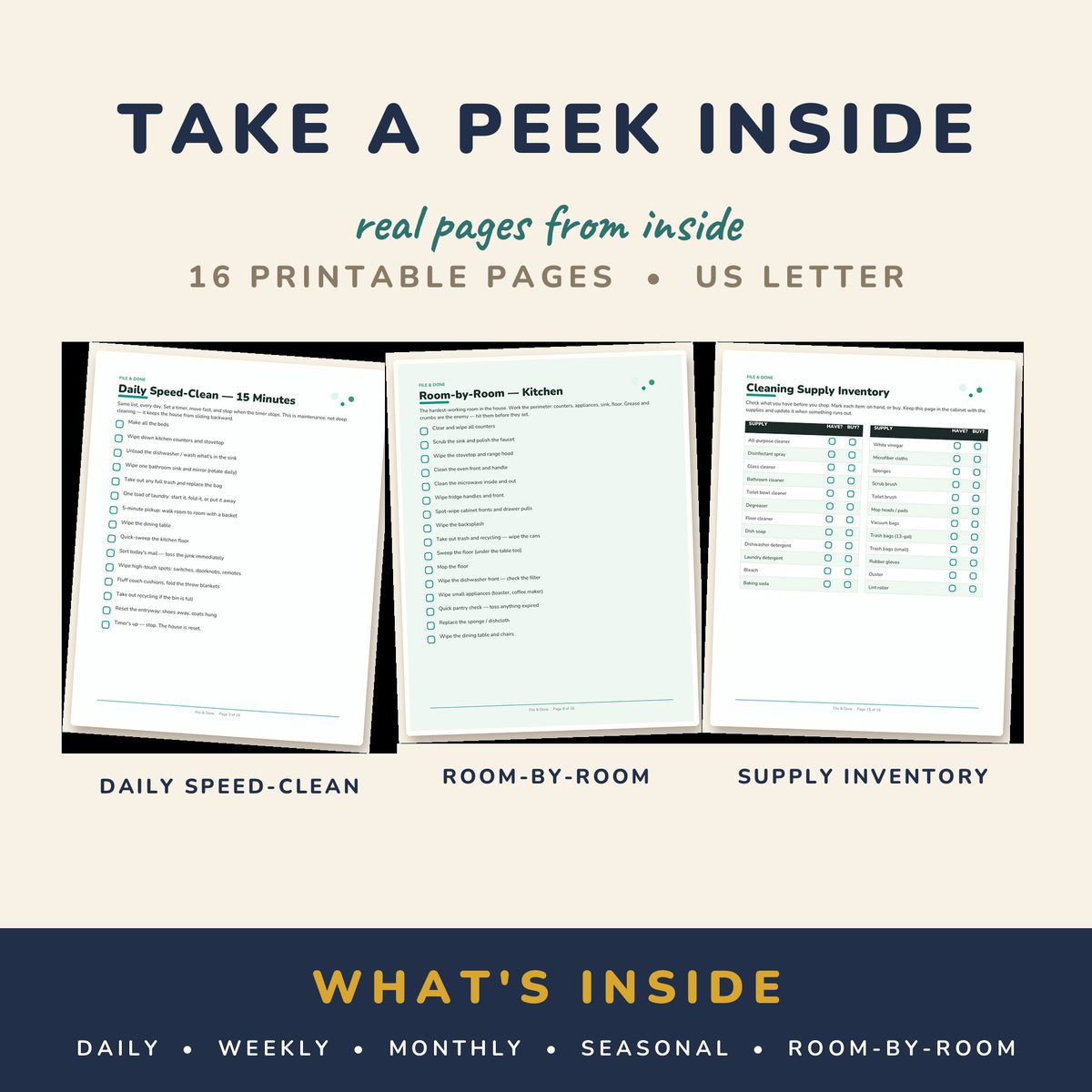 Home Cleaning Schedule & Checklist Pack — image 2