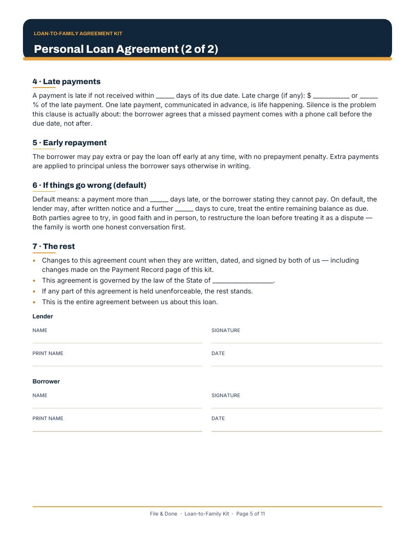 Loan-to-Family Agreement Kit — image 3