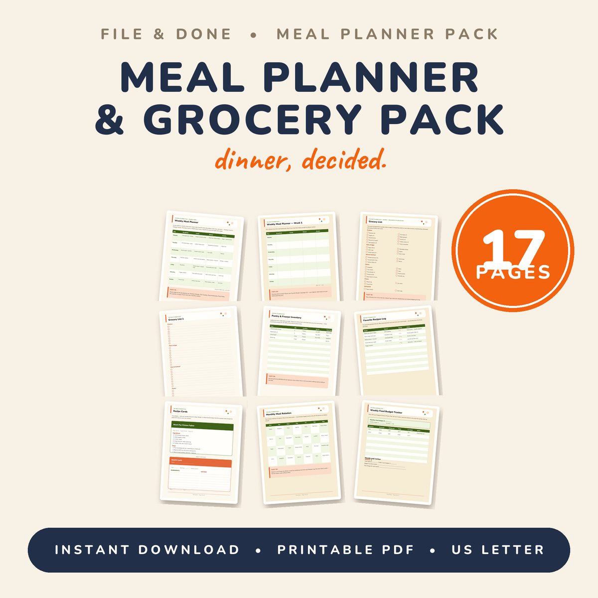 Meal Planner & Grocery List Pack — cover