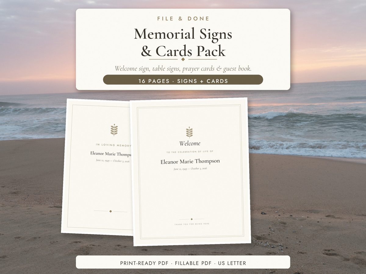 Memorial Signs & Cards Pack — cover