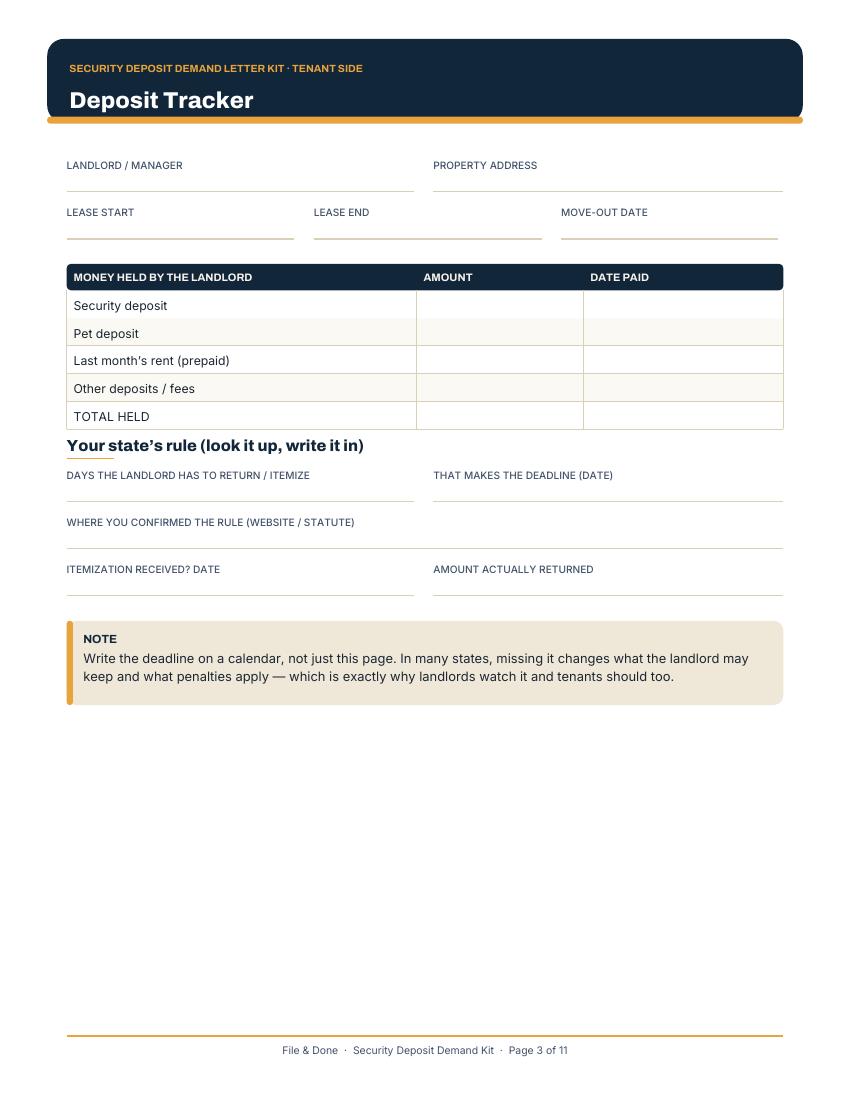 Security Deposit Demand Letter Kit — image 2