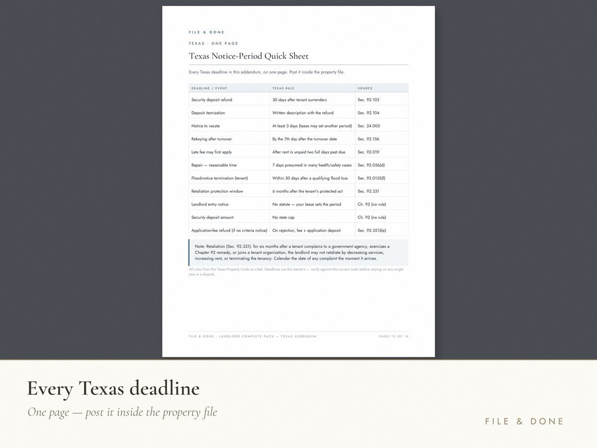 Texas Landlord Addendum — image 3